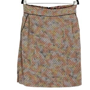 NWOT DOROTHY SCHOELEN Skirt 14 Vintage Floral Zip Split Back Knee Lined